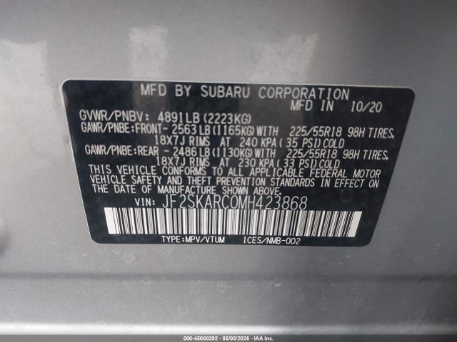 JF2SKARC0MH423868 Subaru Forester Sport