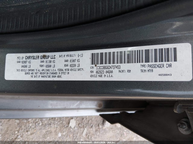 Aukcja sprzedaży 2013 Chrysler 200 Touring, vin: 1C3CCBBG6DN737453, numer aukcji: 45008400