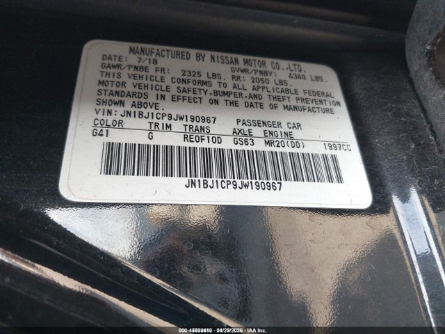 JN1BJ1CP9JW190967 Nissan Rogue Sport Sv