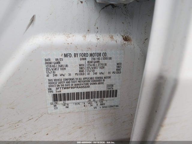 Aukcja sprzedaży 2023 Ford Maverick Xl, vin: 3FTTW8F90PRA95220, numer aukcji: 45008484