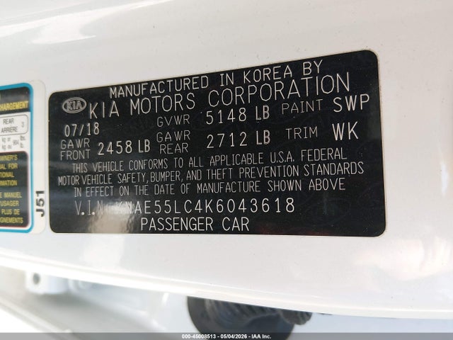 45008513 :رقم المزاد ، KNAE55LC4K6043618 vin ، 2019 Kia Stinger Gt2 مزاد بيع