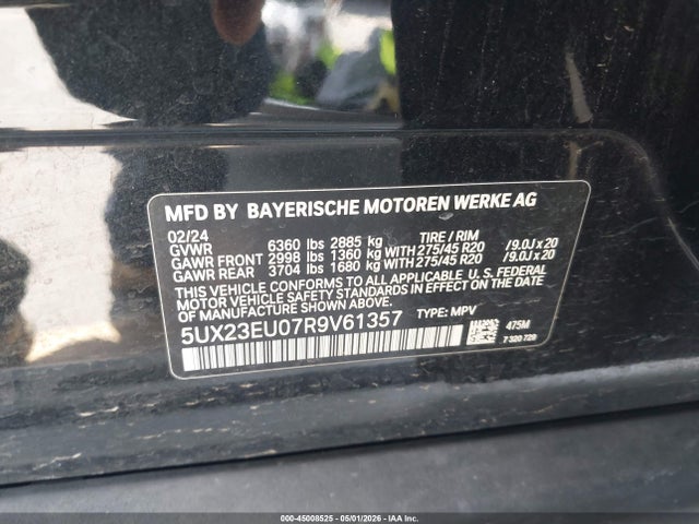 5UX23EU07R9V61357 BMW X5 Xdrive40i