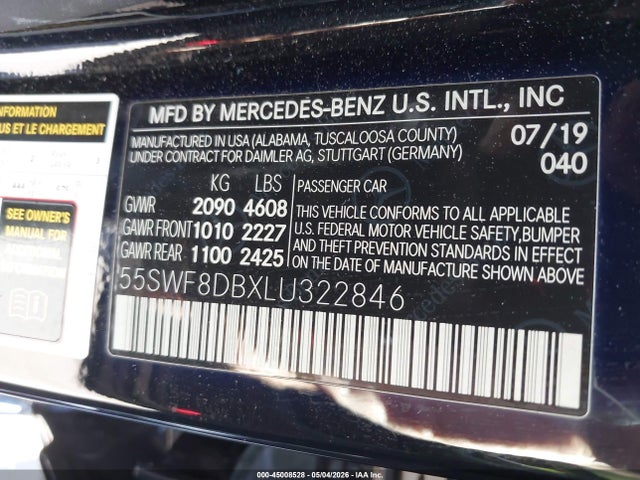 Mercedes-Benz C 300 2020 55SWF8DBXLU322846 Image 9