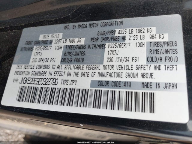 Aukcja sprzedaży 2014 Mazda Cx-5 Sport, vin: JM3KE2BE9E0328790, numer aukcji: 45008537