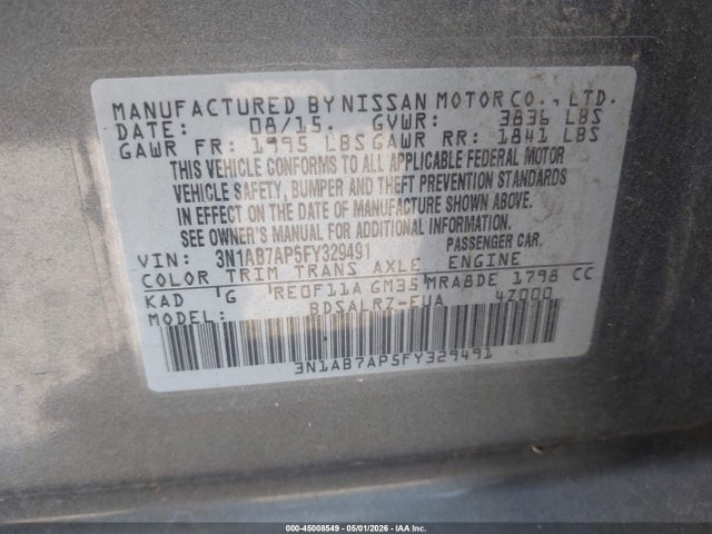 3N1AB7AP5FY329491 Nissan SENTRA SR