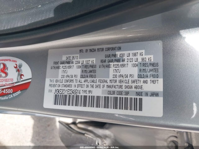 Продаж на аукціоні авто 2014 Mazda Cx-5 Touring, vin: JM3KE2CY1E0348914, номер лоту: 45008565