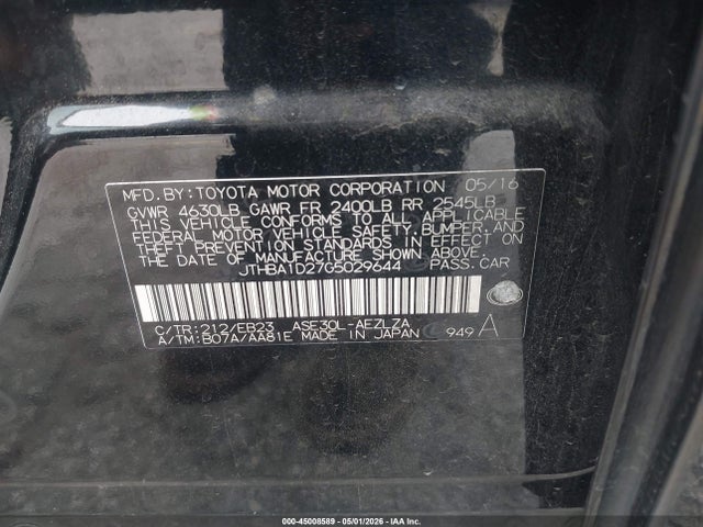 JTHBA1D27G5029644 Lexus IS 200T