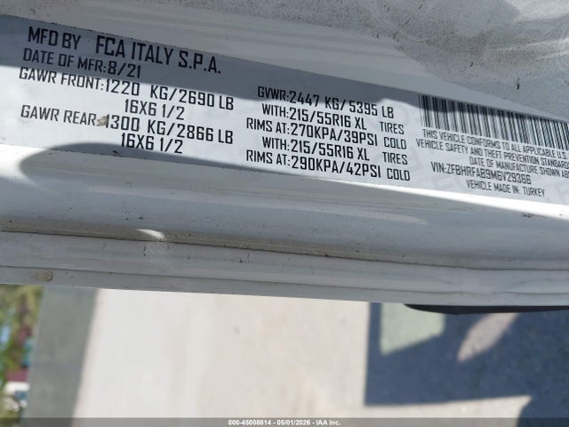 ZFBHRFAB9M6V29366 RAM Promaster City Tradesman