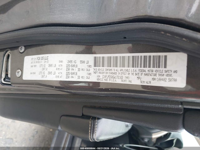 45008844 :رقم المزاد ، 1C4PJMDS0GW172163 vin ، 2016 Jeep Cherokee Limited مزاد بيع