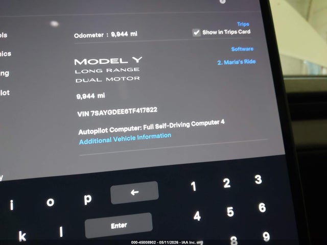 2026 Tesla Model Y All-wheel Drive/long Range Launch Series/premium All-wheel Drive მანქანა იყიდება აუქციონზე, vin: 7SAYGDEE6TF417822, აუქციონის ნომერი: 45008902