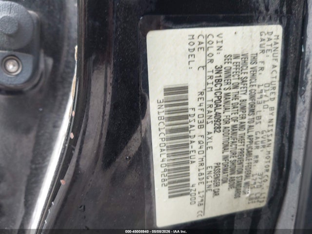 Продаж на аукціоні авто 2010 Nissan Versa 1.8s, vin: 3N1BC1CP0AL409282, номер лоту: 45008940