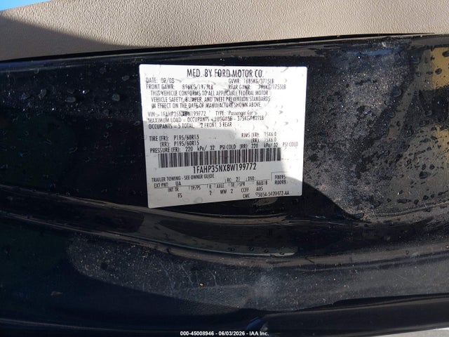 Aukcja sprzedaży 2008 Ford Focus Se/ses, vin: 1FAHP35NX8W199772, numer aukcji: 45008946
