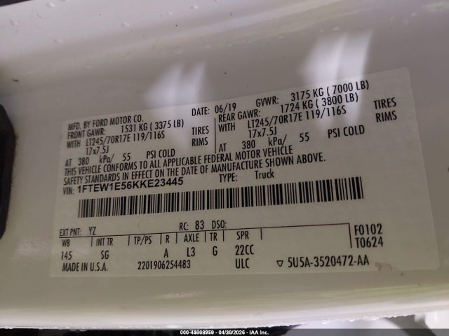 Ford F-150 Xl 2019 1FTEW1E56KKE23445 Image 9