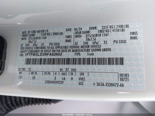 Ford F-150 Xlt 2024 1FTFW3LD3RFA82602 Image 9