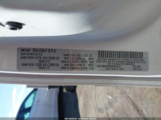 Aukcja sprzedaży 2022 Ram Promaster City Cargo Van, vin: ZFBHRFAB5N6W49554, numer aukcji: 45009192