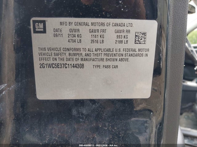Aukcja sprzedaży 2012 Chevrolet Impala Ltz, vin: 2G1WC5E37C1144308, numer aukcji: 45009213
