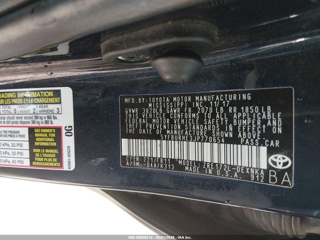 Продаж на аукціоні авто 2018 Toyota Corolla Le, vin: 5YFBURHE3JP770654, номер лоту: 45009214