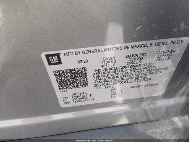 2020 Gmc Terrain Awd Denali მანქანა იყიდება აუქციონზე, vin: 3GKALXEXXLL272514, აუქციონის ნომერი: 45009308