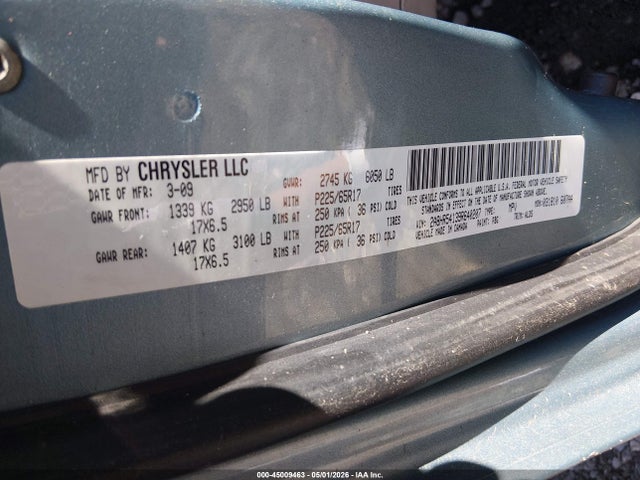 2009 Chrysler Town & Country Touring მანქანა იყიდება აუქციონზე, vin: 2A8HR54139R640207, აუქციონის ნომერი: 45009463