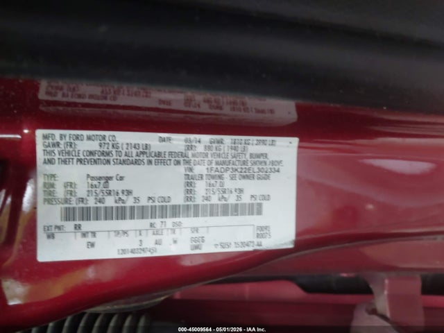 Продаж на аукціоні авто 2014 Ford Focus Se, vin: 1FADP3K22EL302334, номер лоту: 45009564