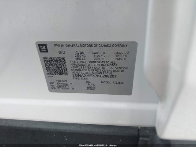 Chevrolet Equinox Premier 2019 2GNAXYEX7K6288203 Image 9