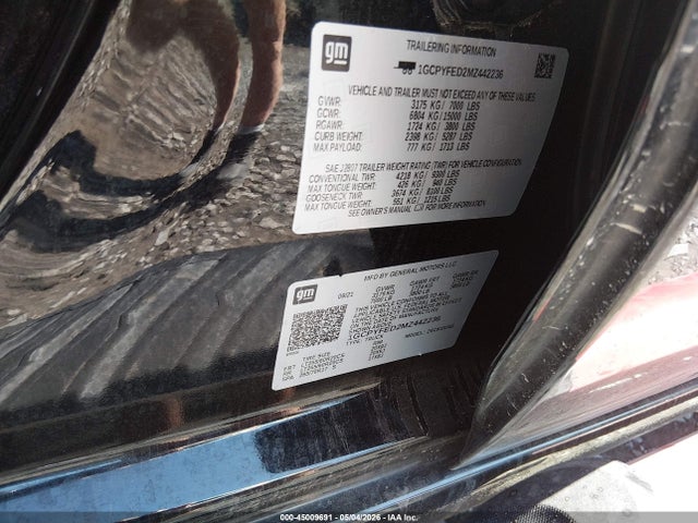 2021 Chevrolet Silverado 1500 4wd  Standard Bed Lt Trail Boss მანქანა იყიდება აუქციონზე, vin: 1GCPYFED2MZ442236, აუქციონის ნომერი: 45009691