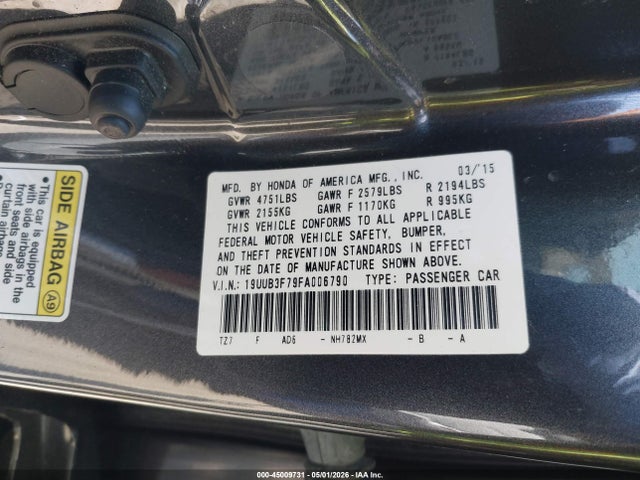 Продаж на аукціоні авто 2015 Acura Tlx V6 Advance, vin: 19UUB3F79FA006790, номер лоту: 45009731