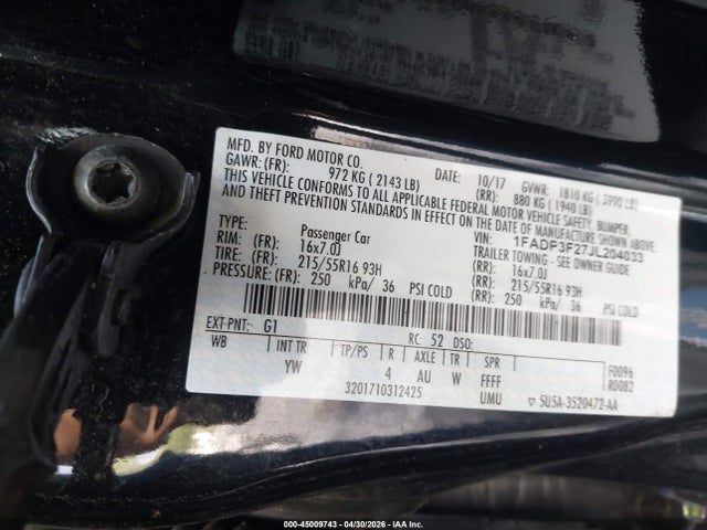 Продаж на аукціоні авто 2018 Ford Focus Se, vin: 1FADP3F27JL204033, номер лоту: 45009743
