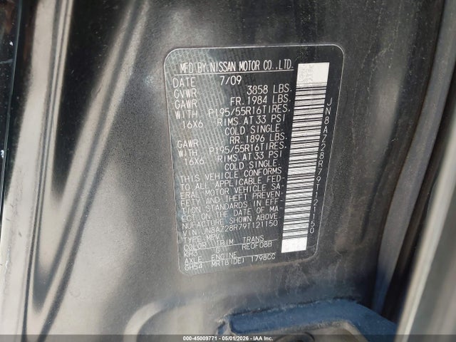 Продажа на аукционе авто 2009 Nissan Cube 1.8sl, vin: JN8AZ28R79T121150, номер лота: 45009771