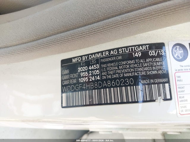 45009777 :رقم المزاد ، WDDGF4HB8DA860230 vin ، 2013 Mercedes-benz C 250 Sport مزاد بيع