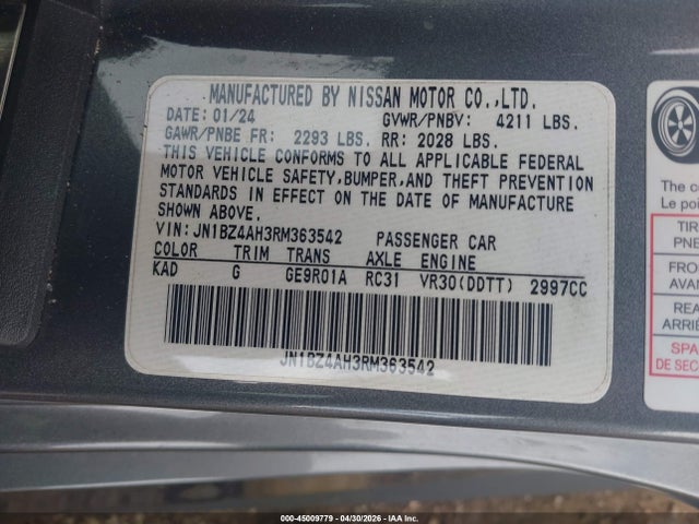 JN1BZ4AH3RM363542 Nissan Z Sport Auto