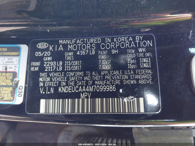 2021 Kia Seltos S მანქანა იყიდება აუქციონზე, vin: KNDEUCAA4M7099986, აუქციონის ნომერი: 45009823