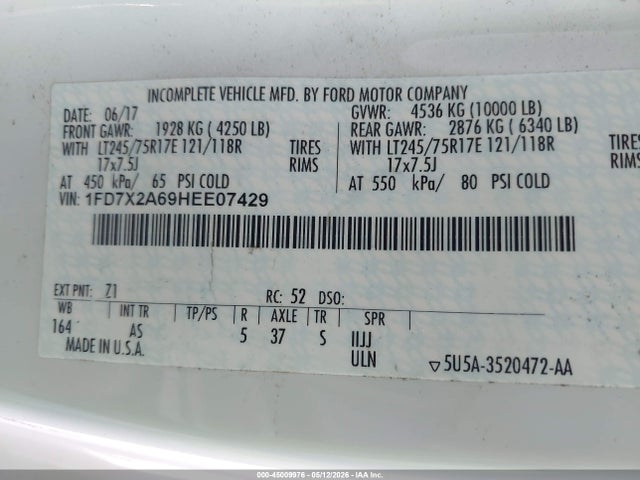 1FD7X2A69HEE07429 Ford F-250 Xl