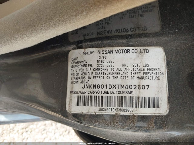 45010060 :رقم المزاد ، JNKNG01DXTM402607 vin ، 1996 Infiniti Q45 مزاد بيع