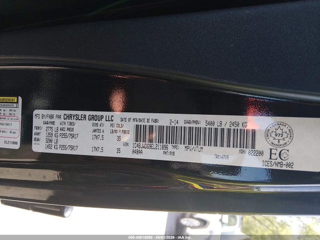 1C4BJWDG9EL211896 Jeep Wrangler Unlimited Sport
