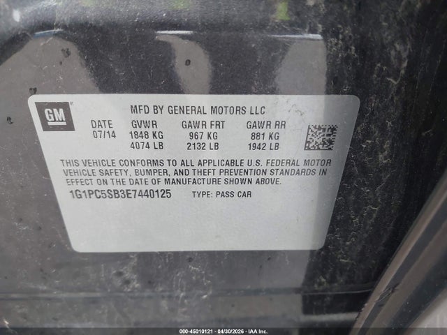 Chevrolet Cruze 1lt Auto 2014 1G1PC5SB3E7440125 Image 9