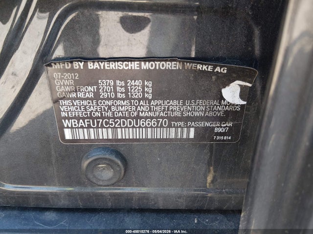 Aukcja sprzedaży 2013 Bmw 535i Xdrive, vin: WBAFU7C52DDU66670, numer aukcji: 45010276