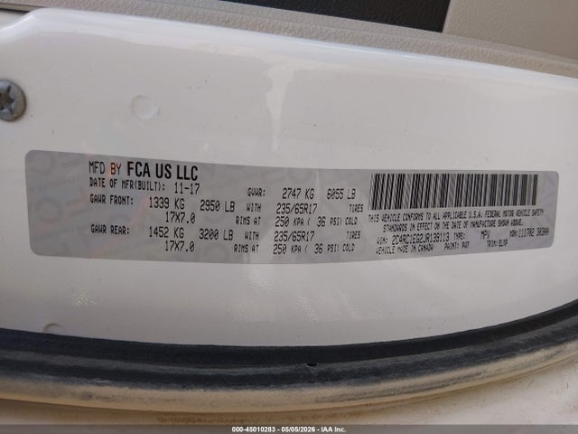 Продажа на аукционе авто 2018 Chrysler Pacifica Touring L Plus, vin: 2C4RC1EG2JR139113, номер лота: 45010283