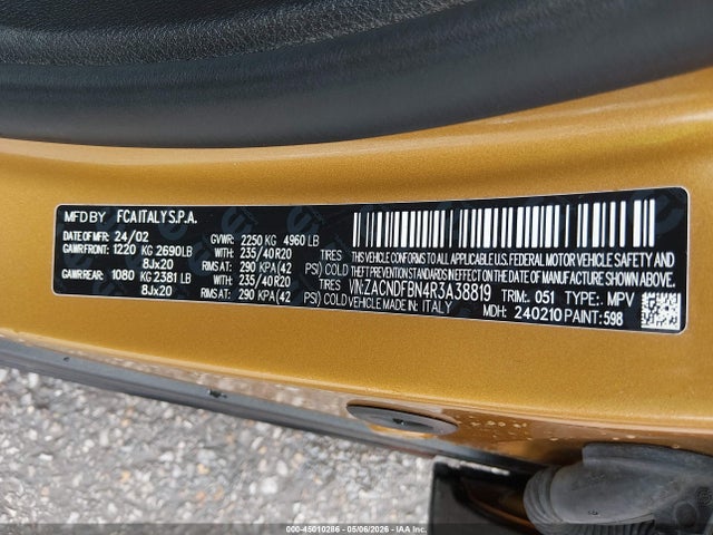 2024 Dodge Hornet Gt Plus Awd მანქანა იყიდება აუქციონზე, vin: ZACNDFBN4R3A38819, აუქციონის ნომერი: 45010286