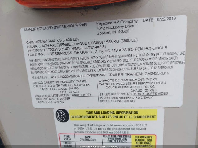 Coleman Light 2524 Rv 2019 4YDT24226KM934332 Image 9
