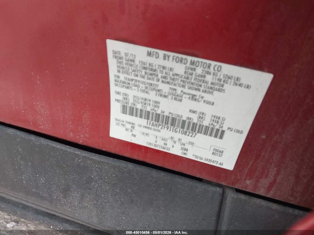 2014 Ford Taurus Limited მანქანა იყიდება აუქციონზე, vin: 1FAHP2F91EG108227, აუქციონის ნომერი: 45010456