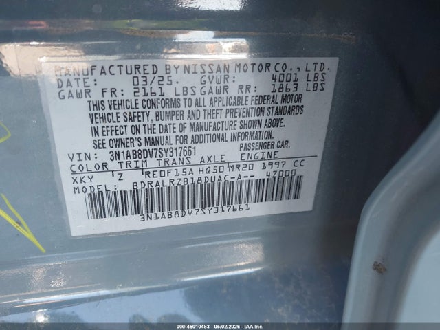 3N1AB8DV7SY317661 Nissan SENTRA SR