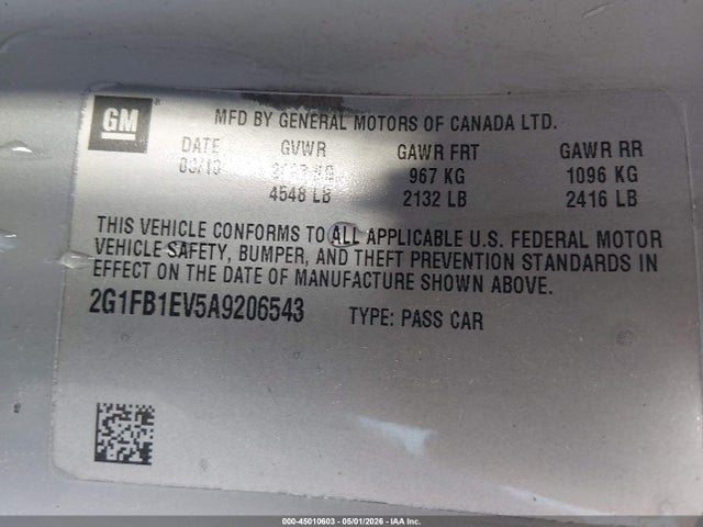 Продаж на аукціоні авто 2010 Chevrolet Camaro 1lt, vin: 2G1FB1EV5A9206543, номер лоту: 45010603