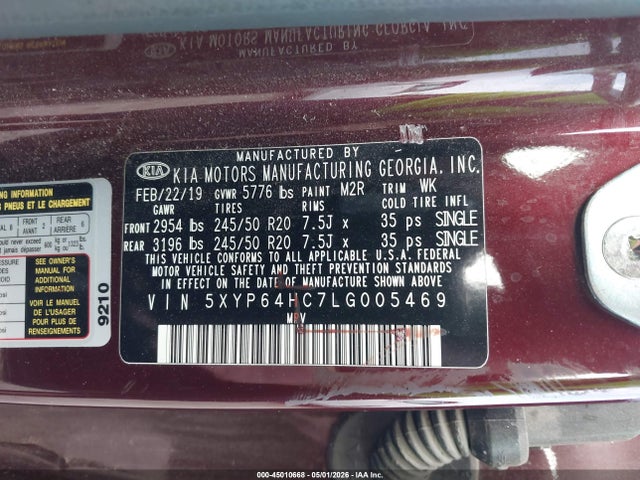 Продаж на аукціоні авто 2020 Kia Telluride S, vin: 5XYP64HC7LG005469, номер лоту: 45010668