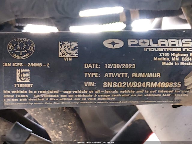 Aukcja sprzedaży 2024 Polaris Xpedition Xp 1000 Northstar Edition, vin: 3NSG2W994RM409835, numer aukcji: 45010718