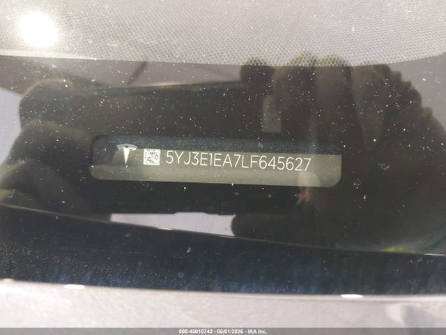 2020 Tesla Model 3 Standard Range Plus Rear-wheel Drive/standard Range Rear-wheel Drive მანქანა იყიდება აუქციონზე, vin: 5YJ3E1EA7LF645627, აუქციონის ნომერი: 45010743