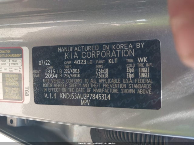 Aukcja sprzedaży 2023 Kia Soul Gt-line, vin: KNDJ53AU2P7845314, numer aukcji: 45010822
