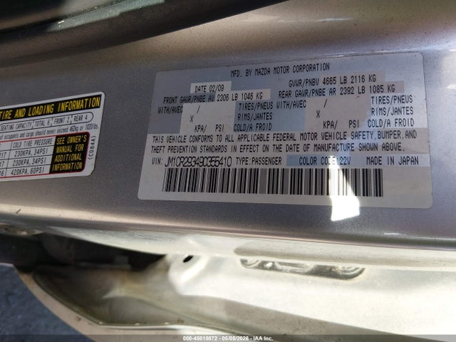 2009 Mazda Mazda5 Sport მანქანა იყიდება აუქციონზე, vin: JM1CR293490355410, აუქციონის ნომერი: 45010872