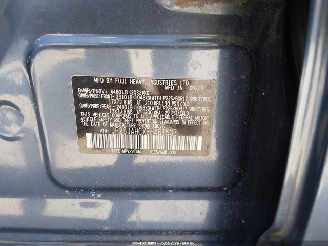 Продажа на аукционе авто 2014 Subaru Forester 2.5i Limited, vin: JF2SJAHCXEH461503, номер лота: 45010881