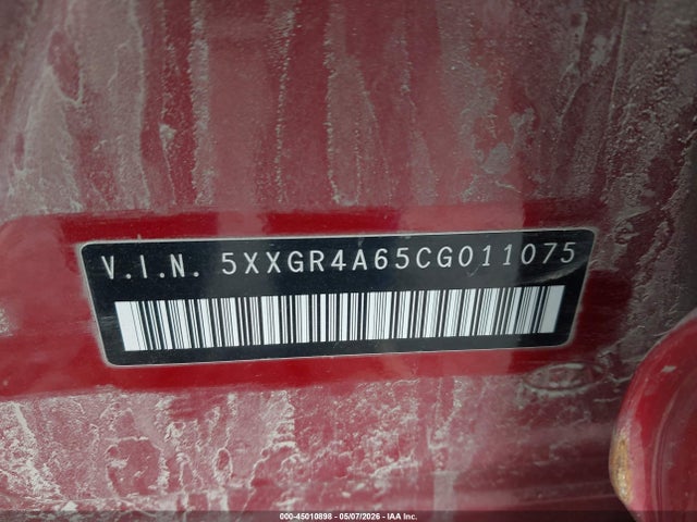 45010898 :رقم المزاد ، 5XXGR4A65CG011075 vin ، 2012 Kia Optima Sx مزاد بيع
